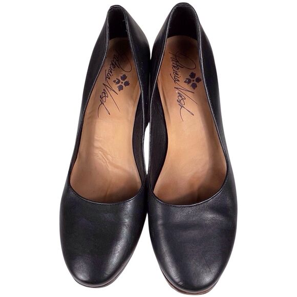 PATRICIA NASH Anita Block Heel Pumps Size 7 Leather Black Classic Work Shoes - Picture 6 of 16